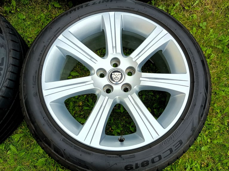 18" JAGUAR ALLOYS 5x108 WHEELS GREAT TYRES XF XE XJ XK