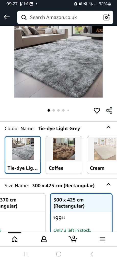 image for new fluffy rugs grey 300x425cm rug £45 delivered