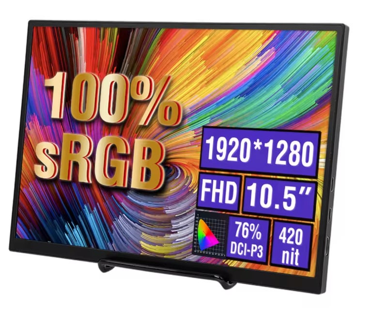 image for Anmite 10.5-Inch Portable Monitor 1920×1280 IPS HDMI USB Type C NEW SEALED BOX