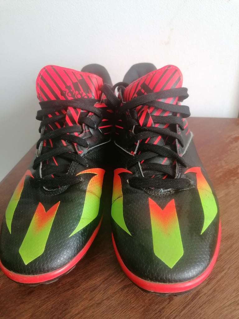 Adidas Messi Turf Soccer Shoes Green Black, red colour. Uk size - 9.