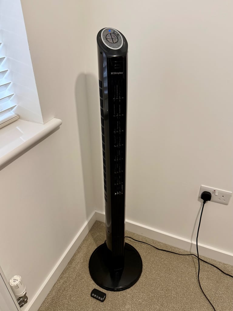 image for Dimplex Mont Blanc black slimline oscillating cooling tower fan