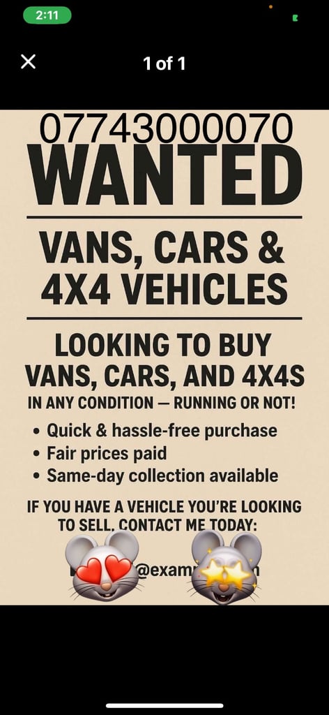 Huddersfield scrap vehicle buyer always 