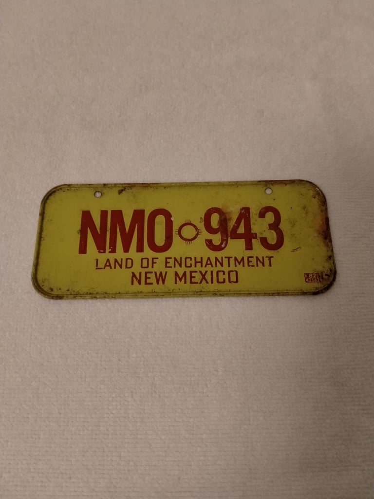 Vintage USA state  License Plates. New Mexico, Pennsylvania, South Carolina