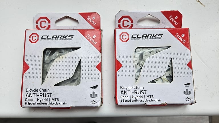 image for 2x Brand New Clarks 8 speed anti-rust bicycle bike chain