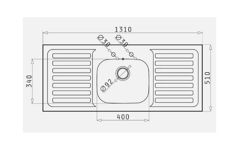 single bowl double drainer sink