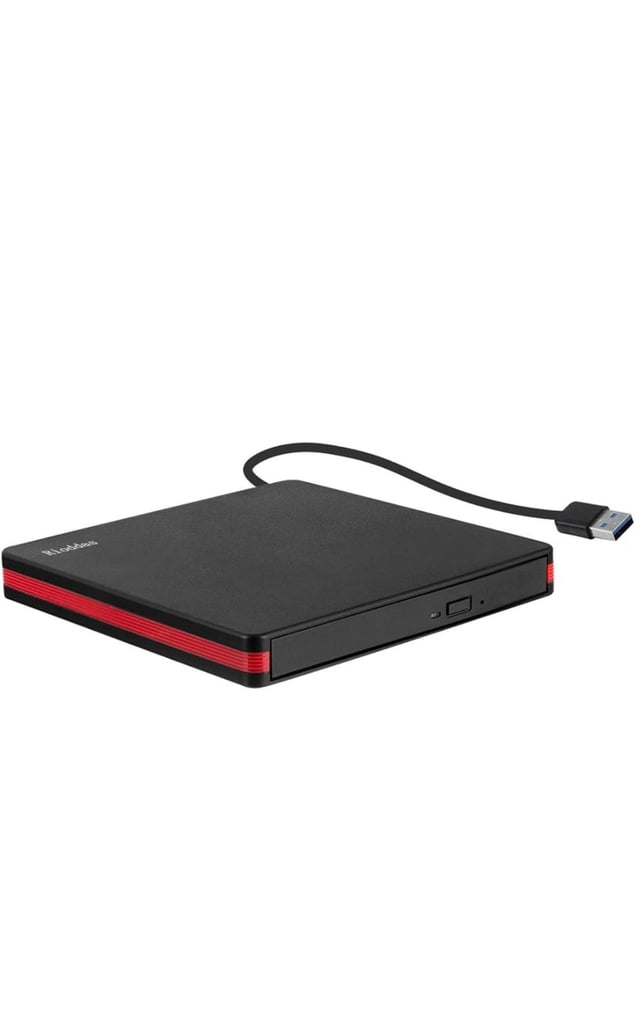 image for Rioddas External CD Drive, USB 3.0 Portable CD/DVD +/-RW Drive Slim DVD/CD ROM R