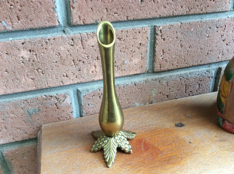 image for Single stem brass flower vase