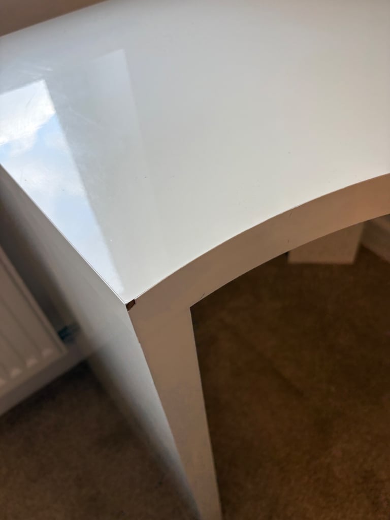 NEXT white gloss corner office study desk 