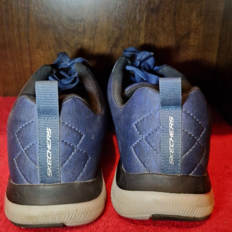 Skechers Dual-Lite Trainers – Navy Blue – Air-Cooled Memory Foam – UK 8 – Lightweight