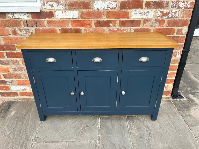 Large Oak & Navy Painted Sideboard - Excellent Condition 
