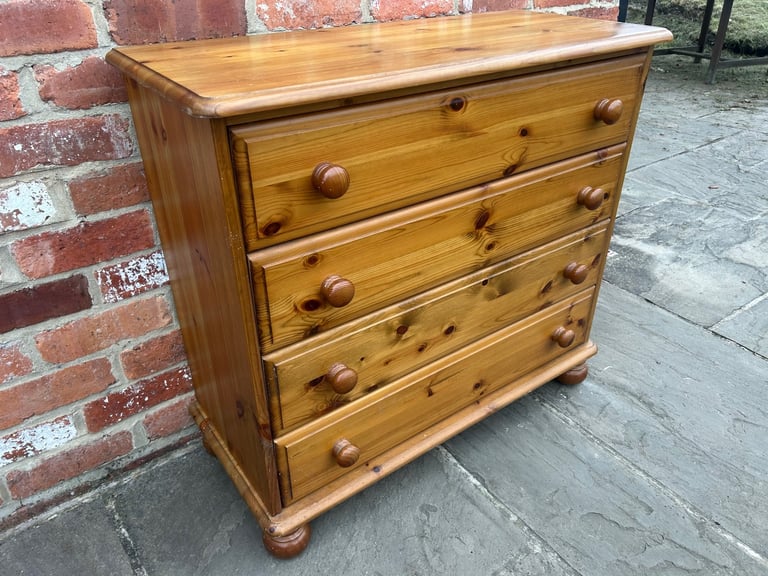 Solid Pine Chest of Drawers - Good Condition 
