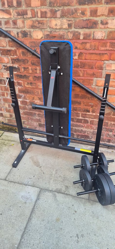 Pro Fitness Foldable Weight Bench with 50kg Weights