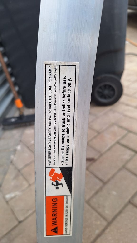 Folding ramp ramps heavy duty aluminium light weigth, 340kg 750lb 
