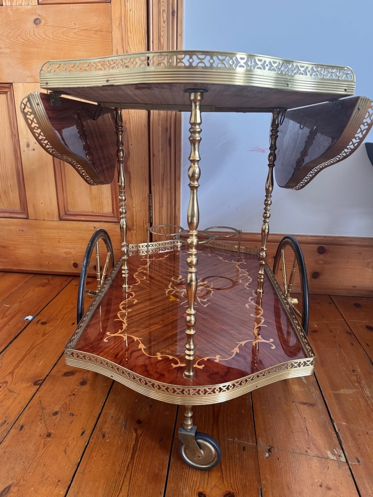 Vintage Italian Bar Cart Drinks Trolley