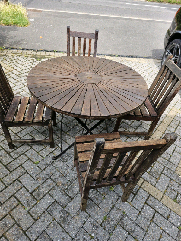 Solid wood garden table and x4 chairs in Norwich, Norfolk Gumtree