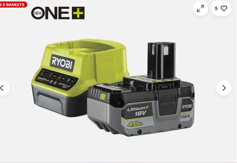 RYOBI ONE 4aH BATTERY AND CHARGER
