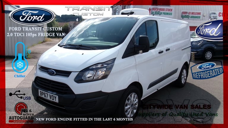 image for 2018 Ford Transit Custom 2.0 TDCi 105ps Low Roof Refrigerated Van NO VAT Refrigerated Van Diesel ...