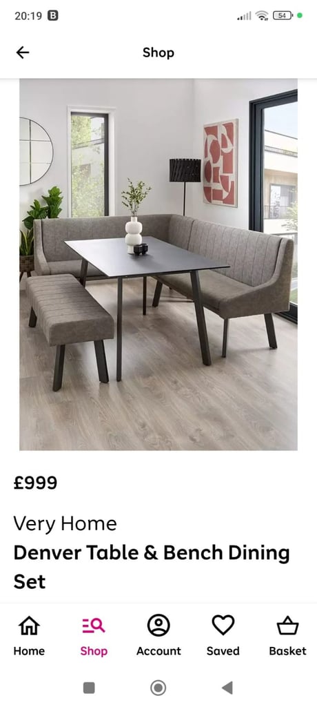 image for Corner dining room table and bench