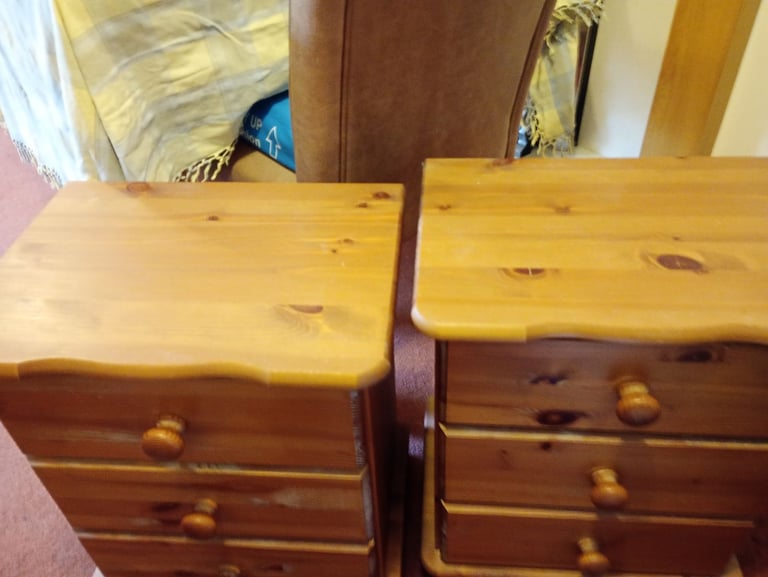 Pine bedside tables x 2