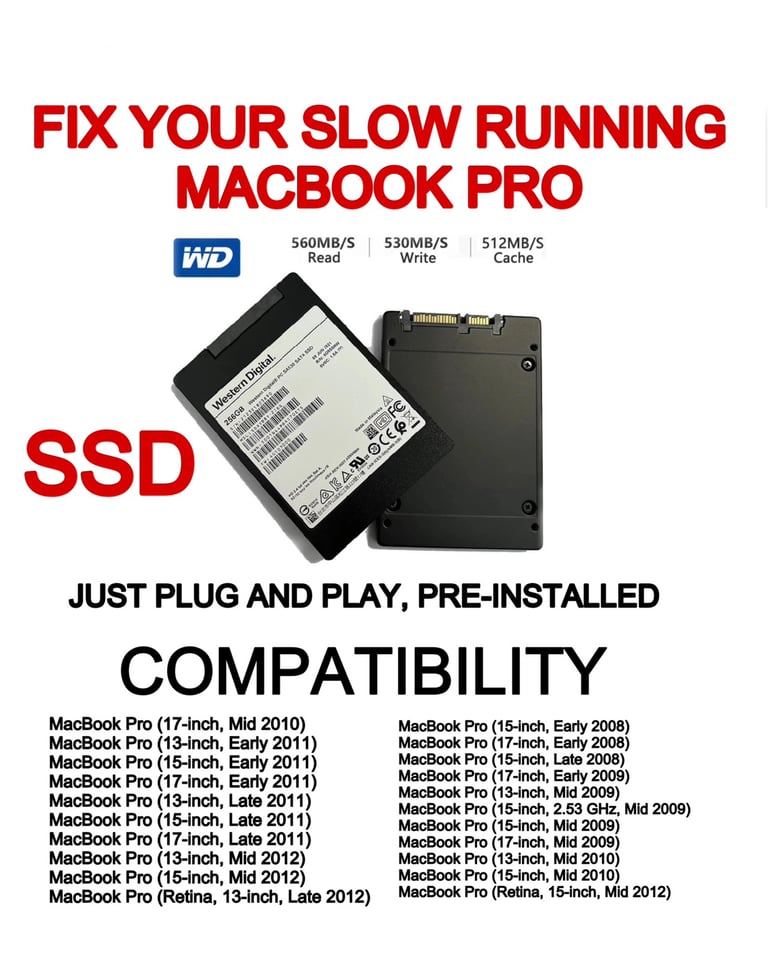 APPLE MACBOOK PRO 256GB SSD 2.5 Solid State SATA 3.0 6GB/s Hard Drive | in  London | Gumtree