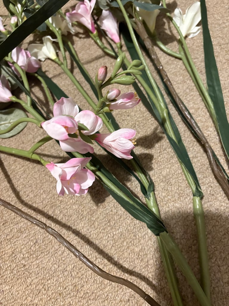 Faux freesia flowers pink and white £5