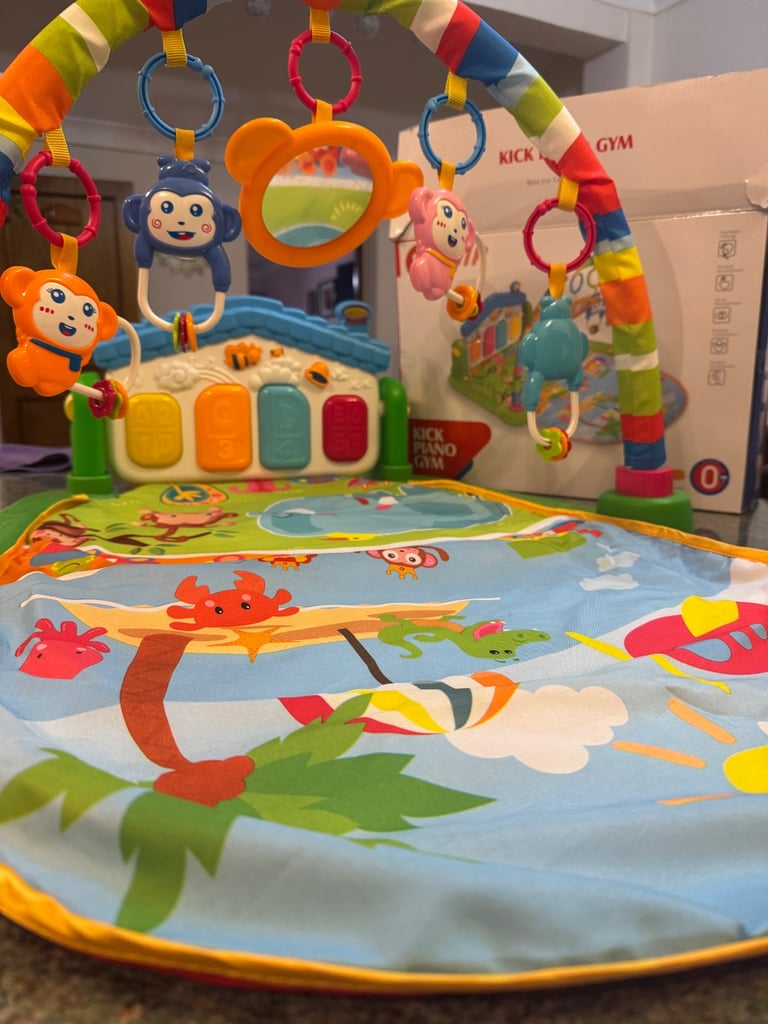 image for 4-in-1 Baby Mat Play Gym Music with Detachable Soft Light - blue & green
