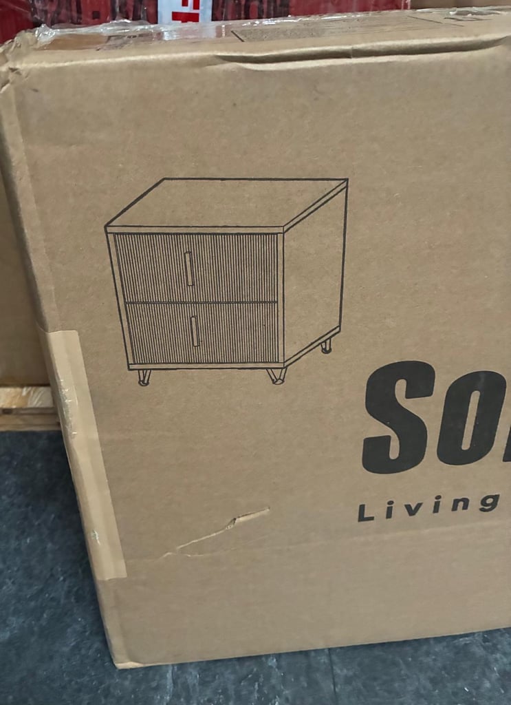 BOXED ALDEA 2 DRAWER BEDSIDE TABLE - WHITE £40