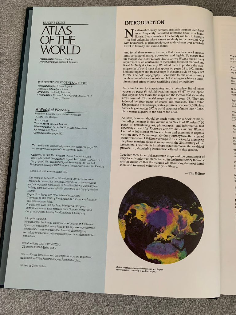 Readers Digest Atlas of the World 1993
