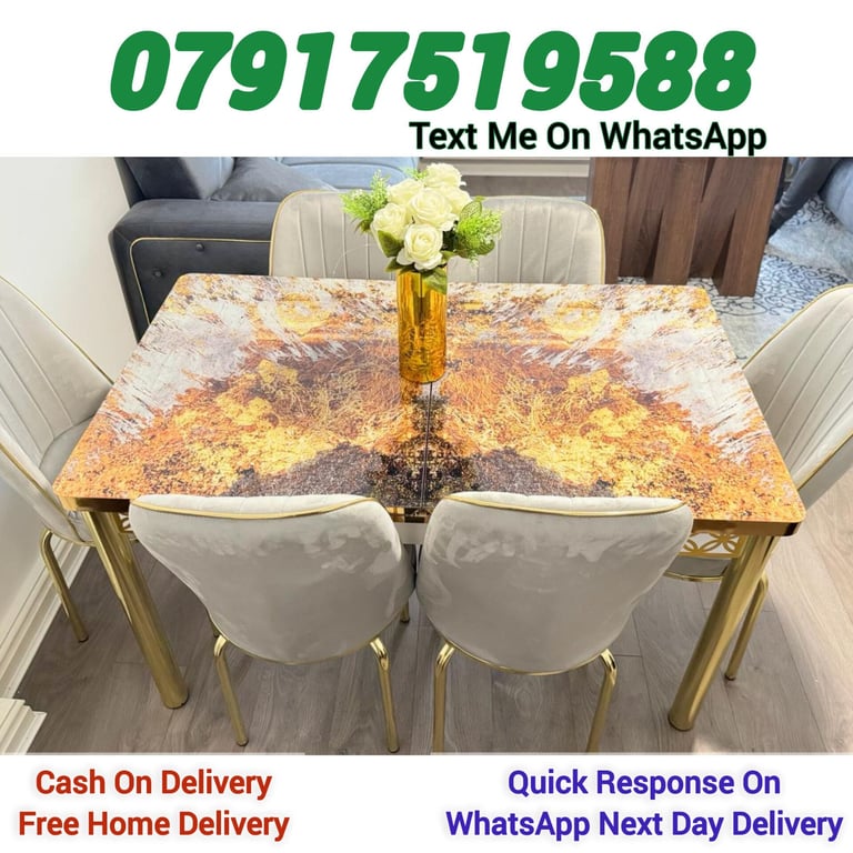 Dining table with 4 and 6 chairs Free Delivery