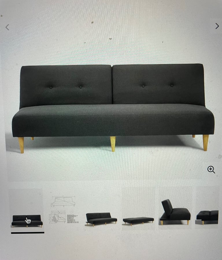 John Lewis Clapton Double Sofa Bed, Light Leg, Fraser Steel (grey fabric)