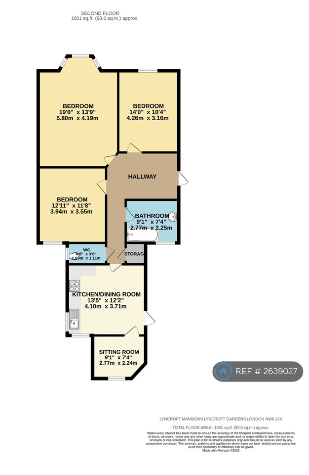 3 bedroom flat in Lyncroft Mansions, London, NW6 (3 bed) (#2639027)