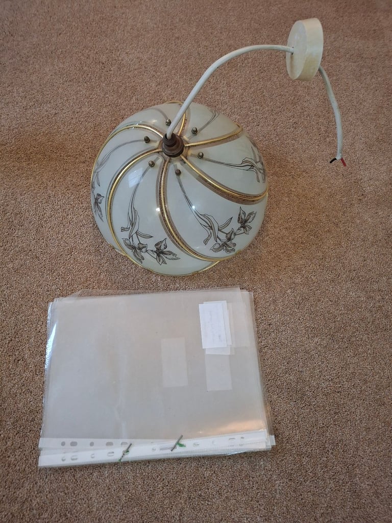 Original 1930s glass pendant lampshade