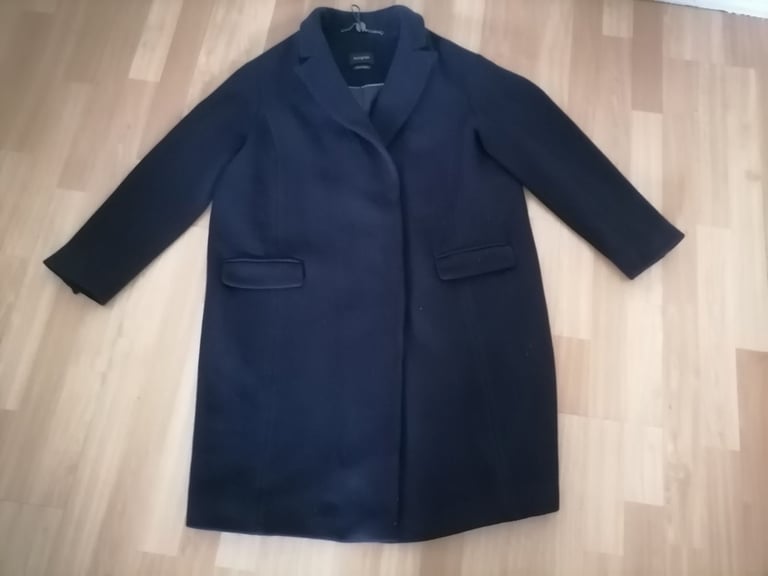 Vintage 00's AUTOGRAPH Ladies Smart Navy Wool Winter Coat. VGC. Size : UK 16