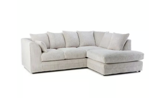 Brand New Dylan L Shape corner Sofa Set in Cream Colour - SAME/NEXT DAY DELIVERY