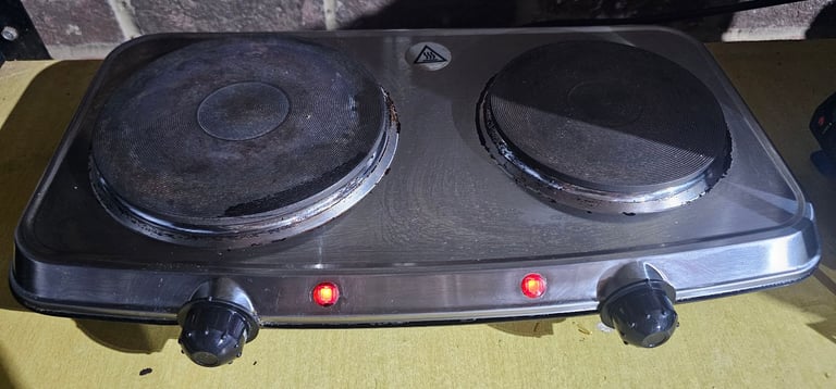 image for Russell Hobbs 15199 Two Plate 1500W Electric Mini Hob Silver - Used 