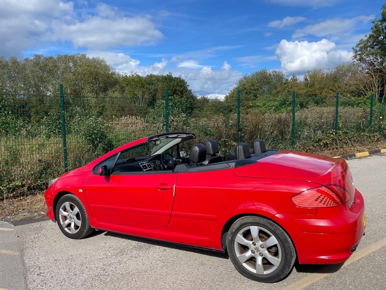 PEUGEOT 307 CC 1.6 ALLURE CONVERTIBLE 08 REG RED MOT MARCH 16TH 2026 SERVICE HISTORY LOW INSURANCE