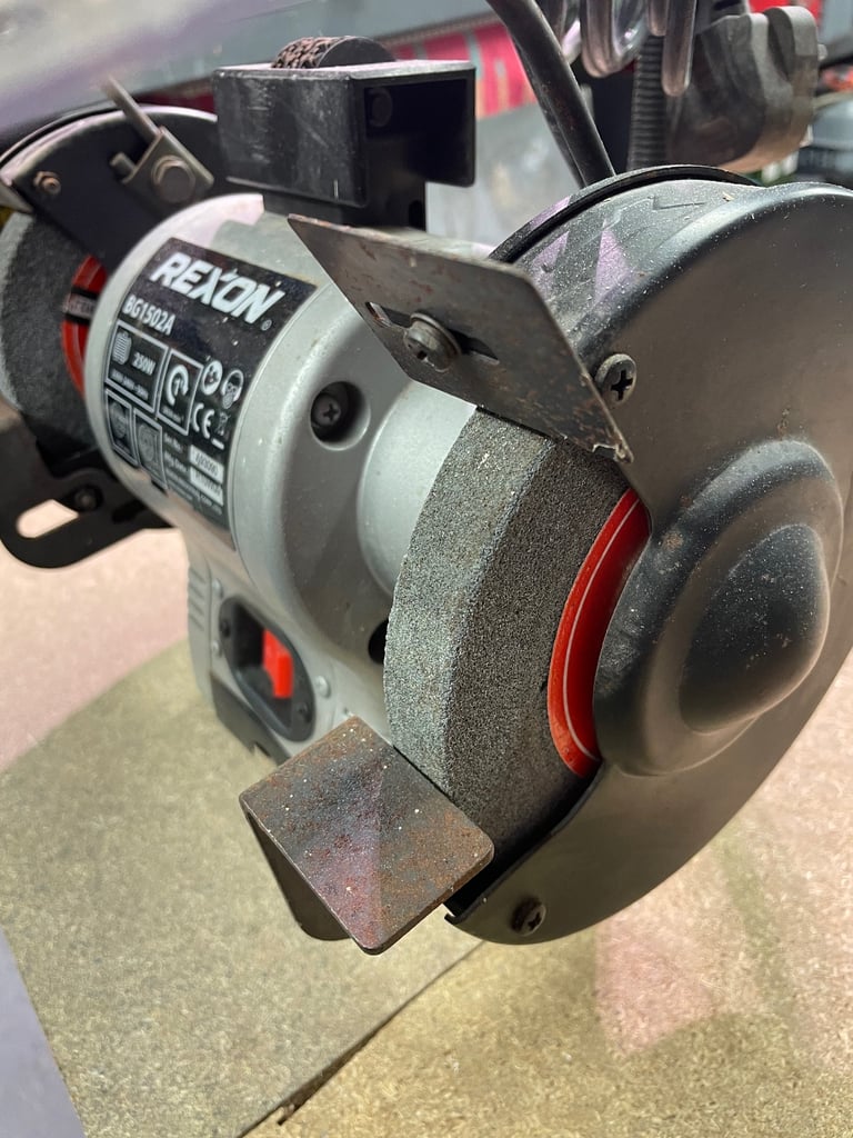 Bench grinder with light 