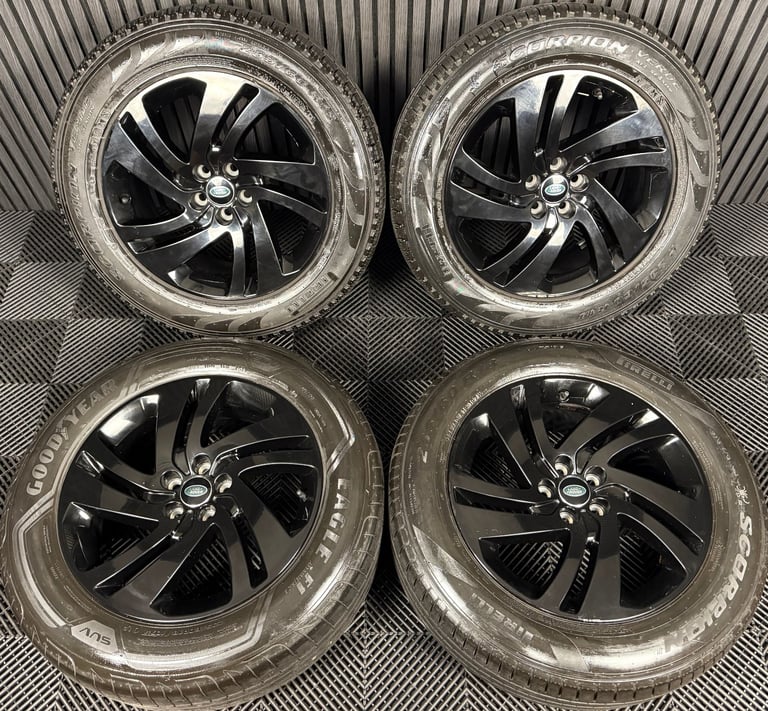 image for 18'' GENUINE RANGE ROVER EVOQUE BLACK DISCOVERY SPORT LAND ALLOY WHEELS TYRES