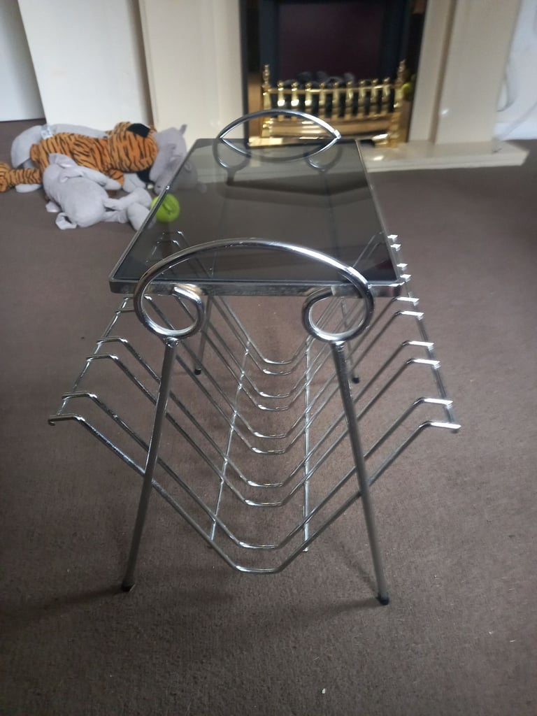 image for Vintage 1970's chrome magazine rack 