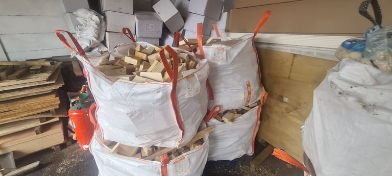 Timber bulk bags off cuts burning blocks 
