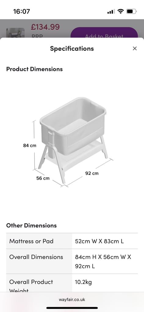 Tutti Bambini Bedside Crib