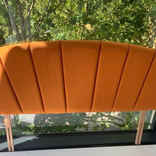 image for Burnt Orange Velvet King Size Headboard