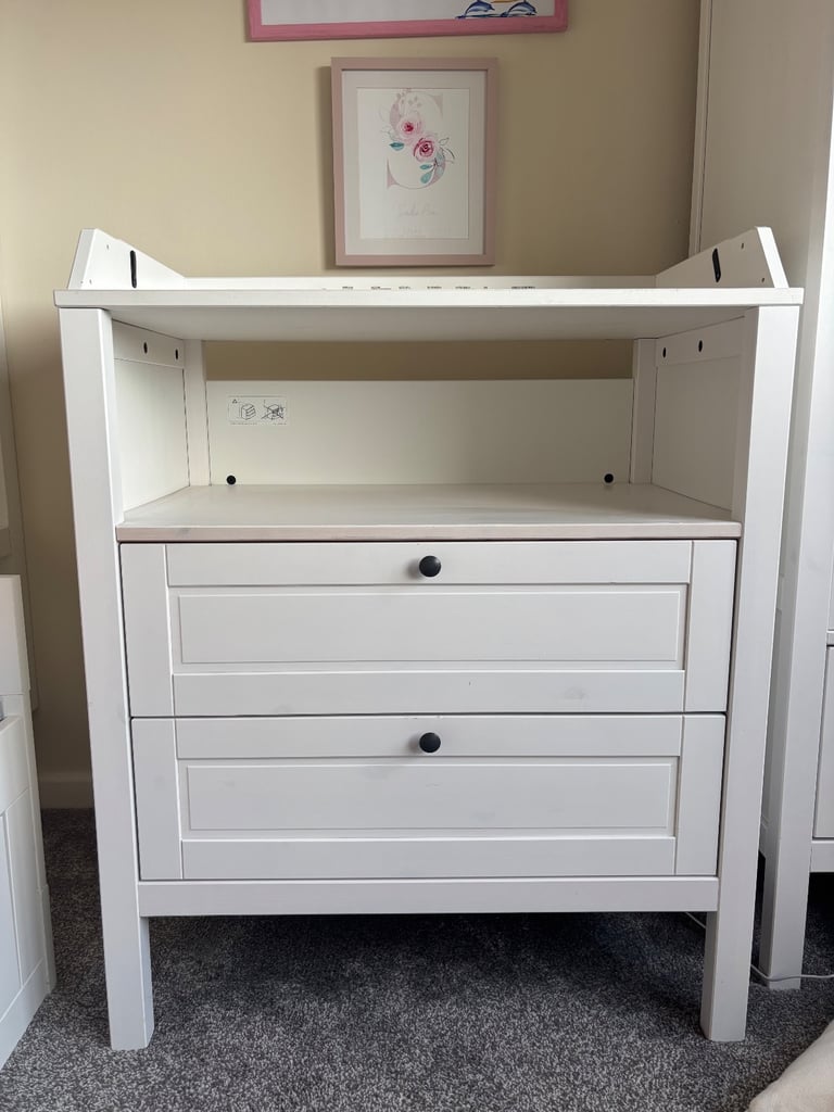 Ikea Sundvik changing table/draws and wardrobe 