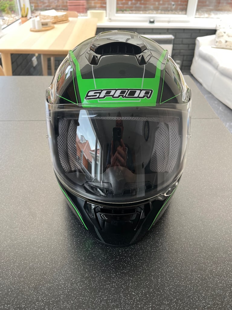 Spada Green & Black Full Face Helmet Size S