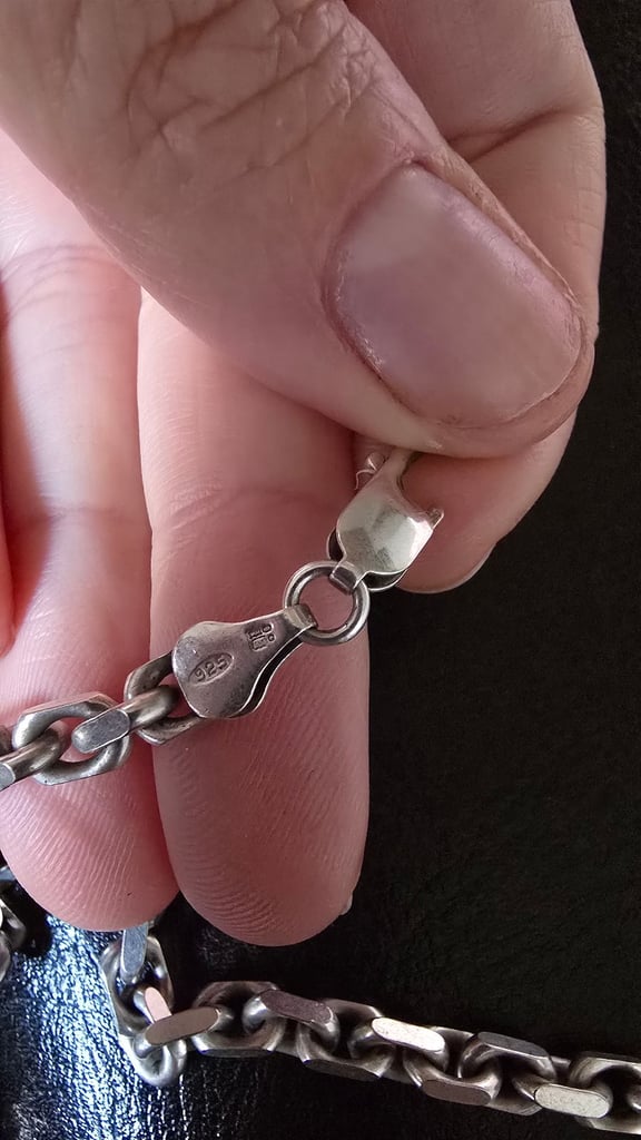 Men's Solid 925 Sterling Silver Curb Chain Necklace ( 46 grams in weight )