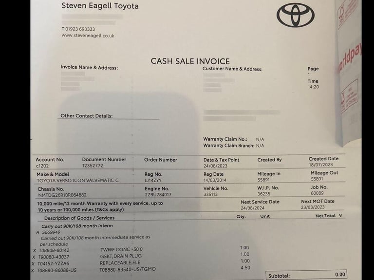 2014 Toyota Verso 1.8 V-Matic Icon MPV 5dr Petrol Multidrive S Euro 5 Euro 5 (147 ps) MPV Petrol ...