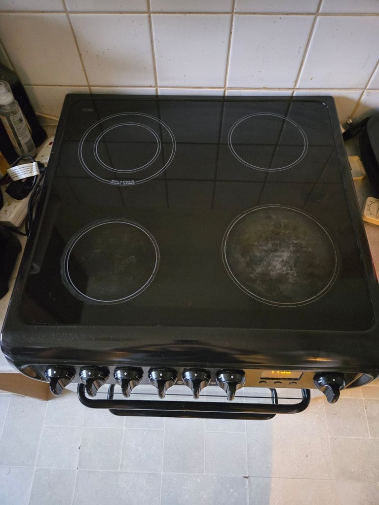 Double oven ceramic hob cooker Hotpoint HAE60KS