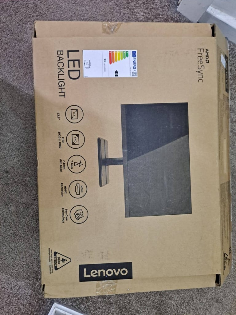 image for LENOVO MONITOR L24E-30 23.8 INCHES WIDE FULL HD 75HZ IMMACULATE BOXED WITH ALL ACCESSORIES
