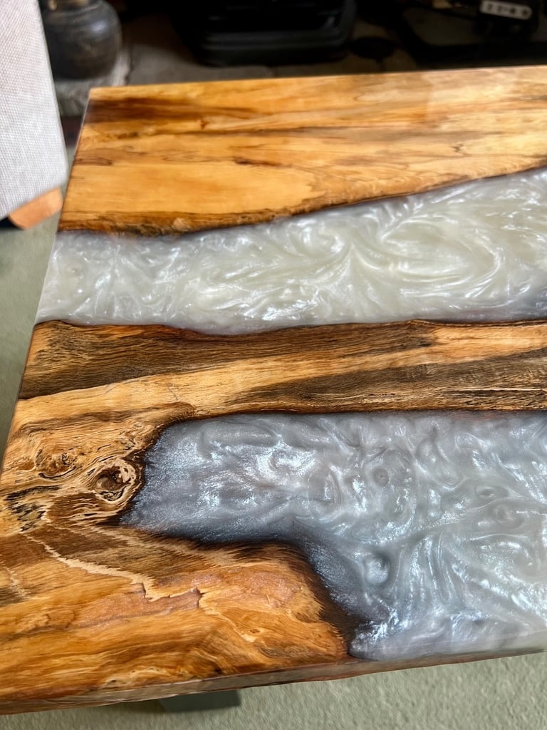Bespoke coffee table with epoxy resin