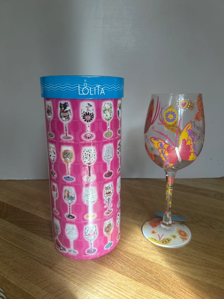 Lolita Wine Glass - “Butterfly Kisses”